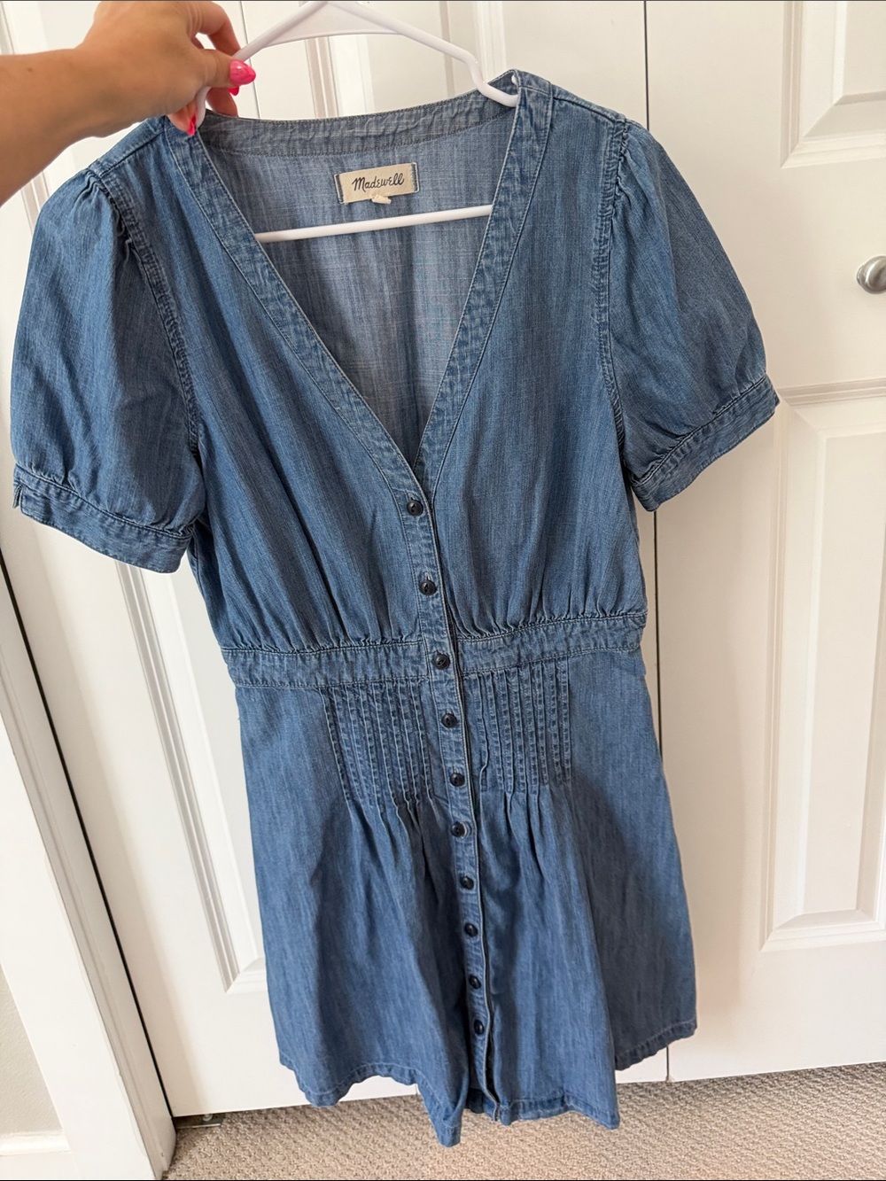 Madewell Blue Denim Button-Down Mini Dress